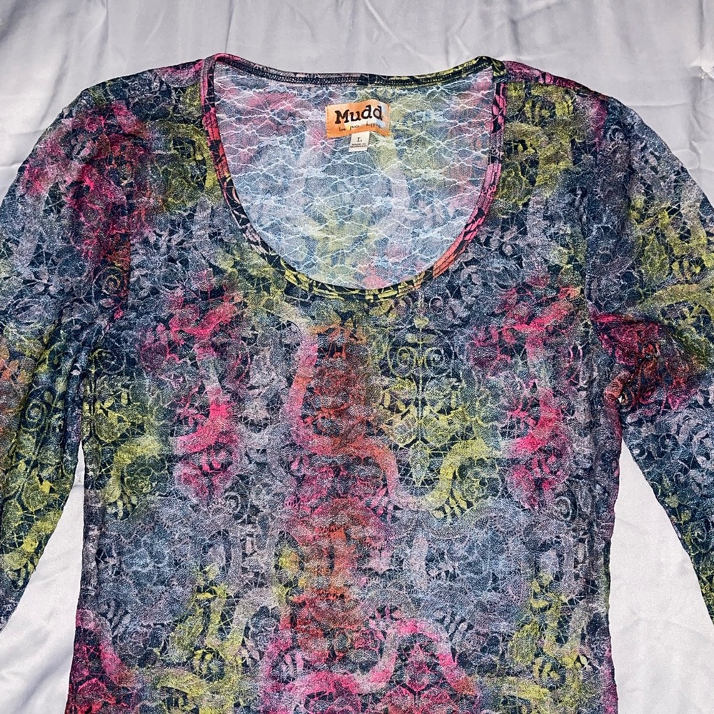 Mudd Multi Color Long Sleeve; Juniors Size L